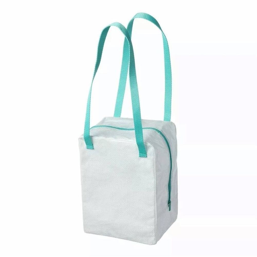 1 NEW * IKEA Lunch Bag 17x30 cm white/turquoise
